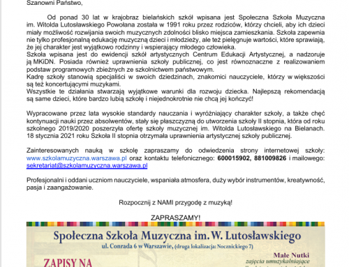 Nabór do Społecznej Szkoły Muzycznej