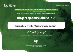 certyfikat sprzątamy dla Polski