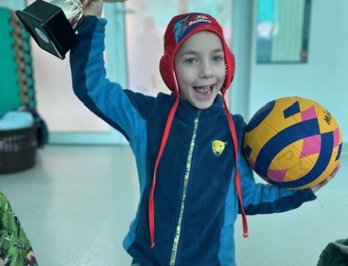 Piłka wodna- spotkanie z rodzicem w grupie turkusowej