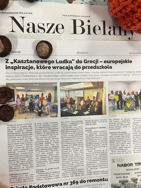 Artykuł o wyjeździe w ramach Erasmus w gazecie Nasze Bielany.